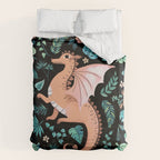 Tropical Dragon in Peach Duvet Cover Gallery Image 6