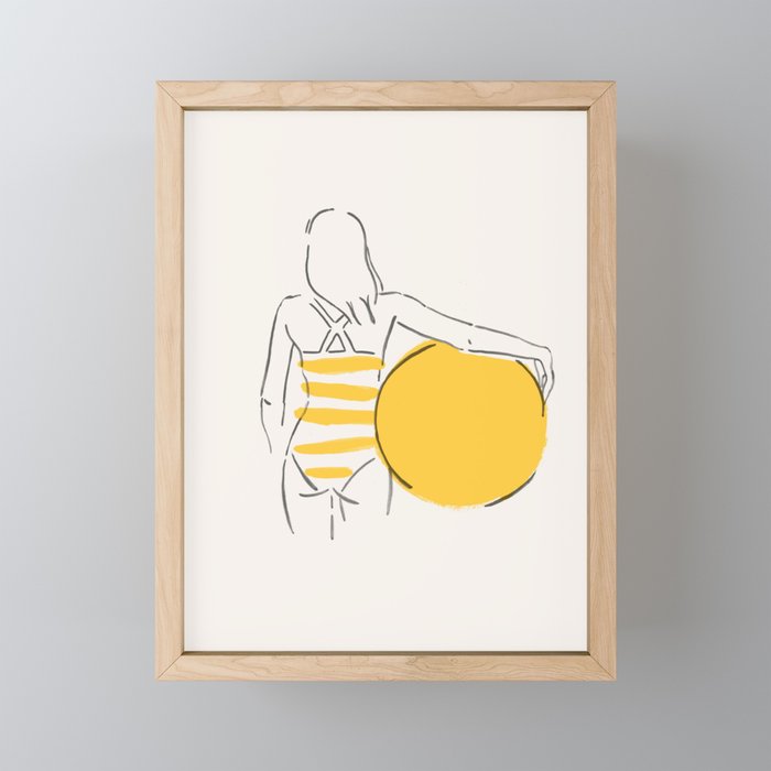Summer ready - line drawing Mini Art Print Gallery Image 1