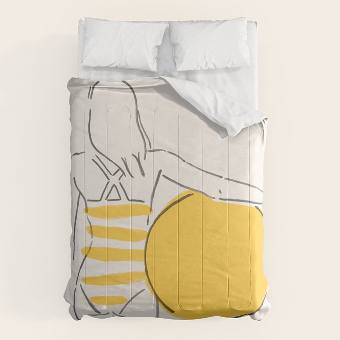 Summer ready - line drawing Comforter Gallery Image 6