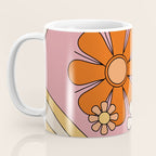 Groovy Floral Daydream Retro 60s 70s Flowers Pink Orange Yellow Coffee Mug Gallery Image 3