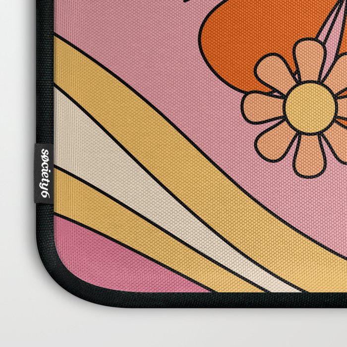 Groovy Floral Daydream Retro 60s 70s Flowers Pink Orange Yellow Laptop Sleeve Gallery Image 3