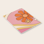 Groovy Floral Daydream Retro 60s 70s Flowers Pink Orange Yellow Notebook Gallery Image 3