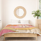 Groovy Floral Daydream Retro 60s 70s Flowers Pink Orange Yellow Duvet Cover Gallery Image 3