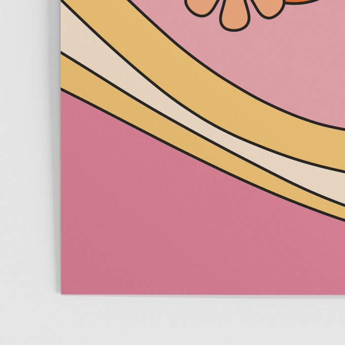 Groovy Floral Daydream Retro 60s 70s Flowers Pink Orange Yellow Poster Gallery Image 3