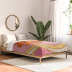 Groovy Floral Daydream Retro 60s 70s Flowers Pink Orange Yellow Comforter Gallery Image 2