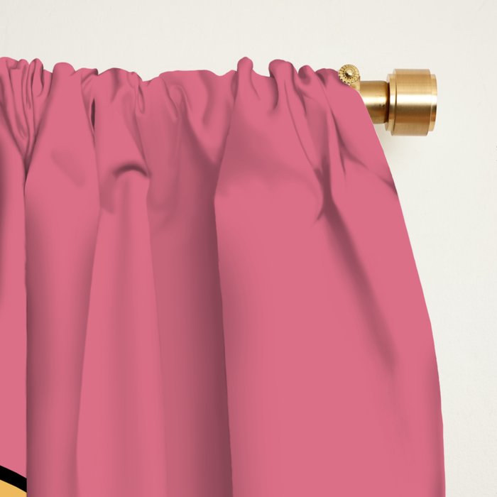Groovy Floral Daydream Retro 60s 70s Flowers Pink Orange Yellow Window Curtain Gallery Image 2