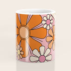 Groovy Floral Daydream Retro 60s 70s Flowers Pink Orange Yellow Coffee Mug Gallery Image 4
