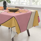 Groovy Floral Daydream Retro 60s 70s Flowers Pink Orange Yellow Tablecloth Gallery Image 3