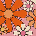 Groovy Floral Daydream Retro 60s 70s Flowers Pink Orange Yellow Coffee Mug Gallery Image 2