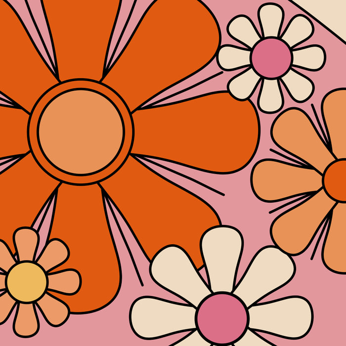 Groovy Floral Daydream Retro 60s 70s Flowers Pink Orange Yellow Coffee Mug Gallery Image 2