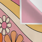 Groovy Floral Daydream Retro 60s 70s Flowers Pink Orange Yellow Wall Tapestry Gallery Image 3
