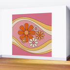 Groovy Floral Daydream Retro 60s 70s Flowers Pink Orange Yellow Wall Mural Gallery Image 2