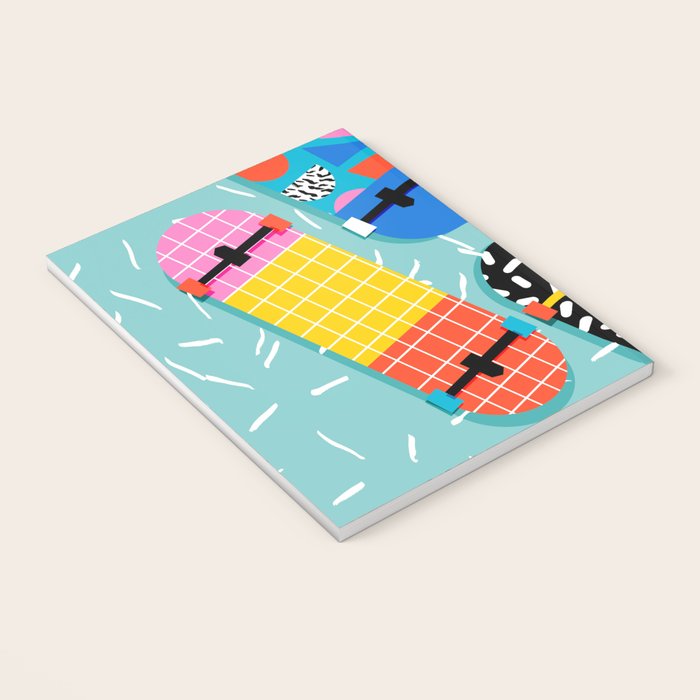 Omigod - 80s retro memphis skateboards pattern sports trendy 1980's vintage style retro Notebook Gallery Image 3