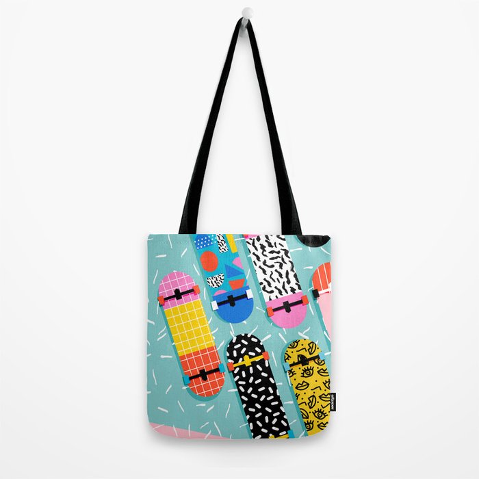 Omigod - 80s retro memphis skateboards pattern sports trendy 1980's vintage style retro Tote Bag Gallery Image 2