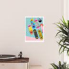 Omigod - 80s retro memphis skateboards pattern sports trendy 1980's vintage style retro Poster Gallery Image 2