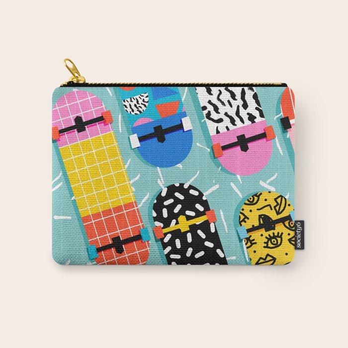 Omigod - 80s retro memphis skateboards pattern sports trendy 1980's vintage style retro Carry All Pouch Gallery Image 1