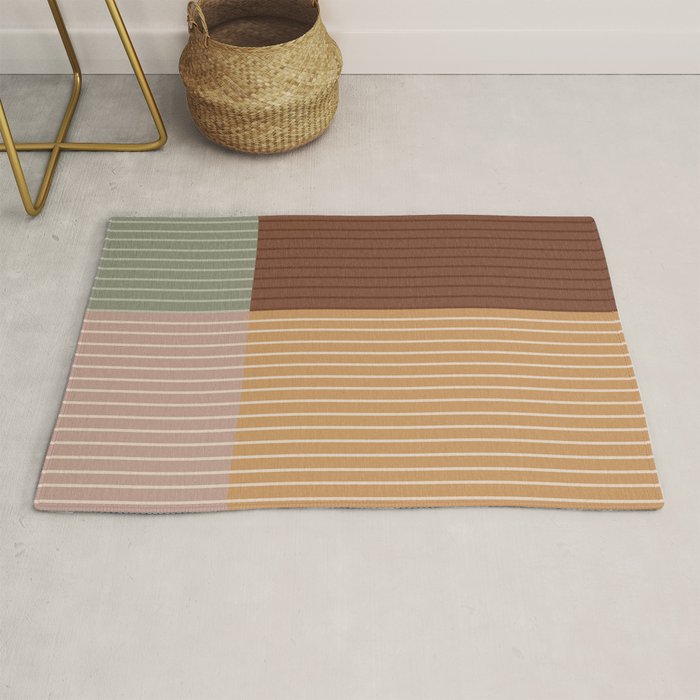 Color Block Line Abstract LII Boho Western Rug Gallery Image 1