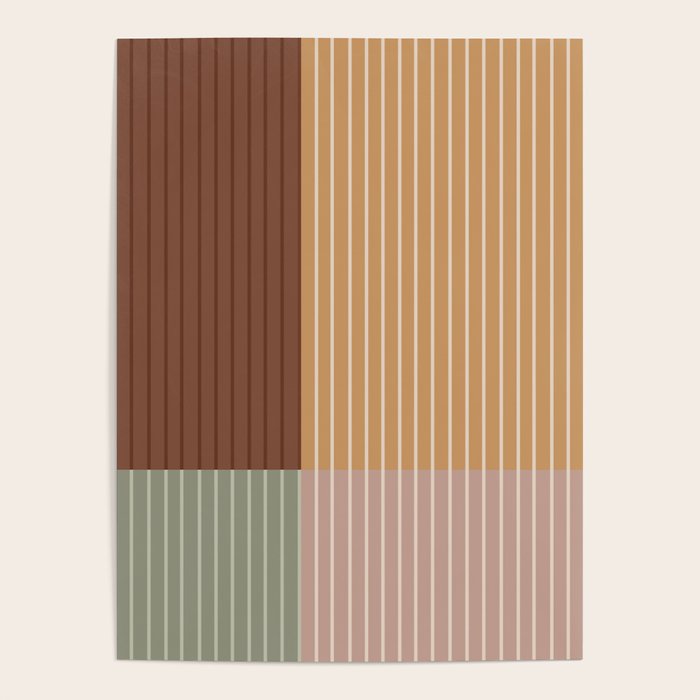 Color Block Line Abstract LII Boho Western Poster Gallery Image 1