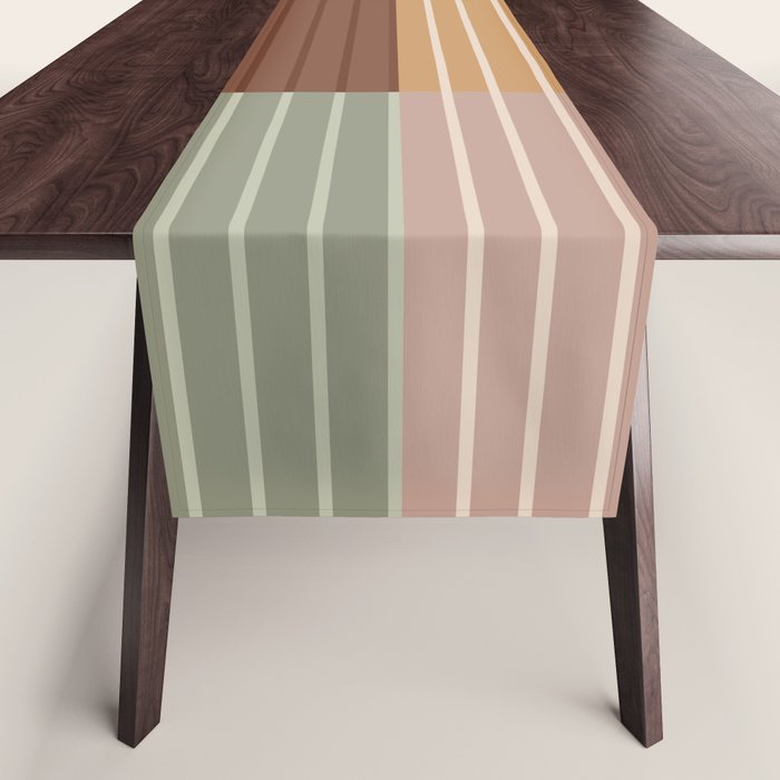 Color Block Line Abstract LII Boho Western Table Runner Gallery Image 1