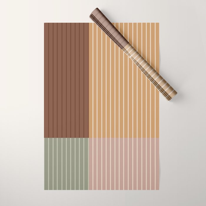 Color Block Line Abstract LII Boho Western Wrapping Paper Gallery Image 1