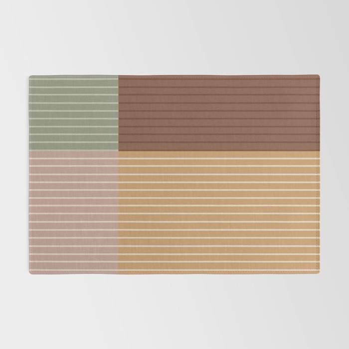 Color Block Line Abstract LII Boho Western Rug Gallery Image 2