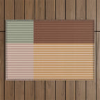 Color Block Line Abstract LII Boho Western Outdoor Rug Gallery Image 1