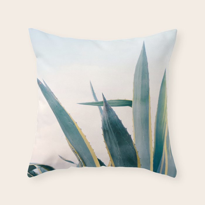 Coastal Agave Cactus Throw Pillow Gallery Image 1