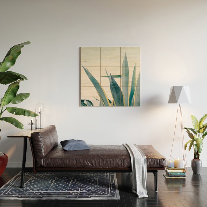 Coastal Agave Cactus Wood Wall Art Gallery Image 2