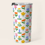 Colorful spring flower art pattern Travel Mug Gallery Image 3