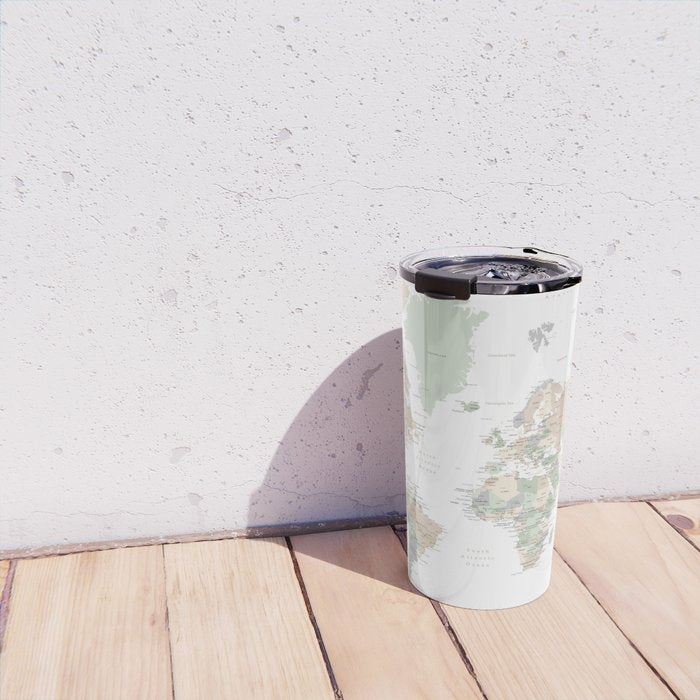 World map with cities, "Anouk" Travel Mug Gallery Image 4