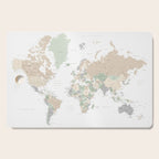 World map with cities, "Anouk" Cutting Board Gallery Image 1