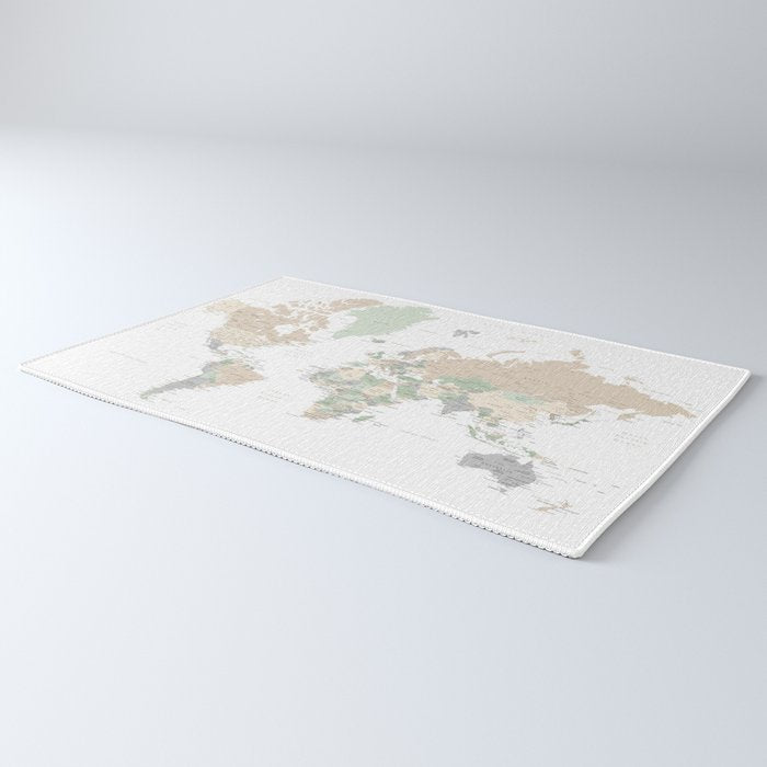 World map with cities, "Anouk" Rug Gallery Image 3