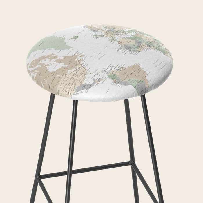 World map with cities, "Anouk" Stool Gallery Image 2