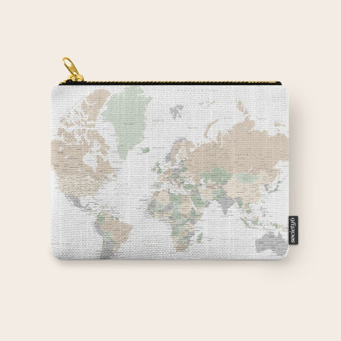World map with cities, "Anouk" Carry All Pouch Gallery Image 1