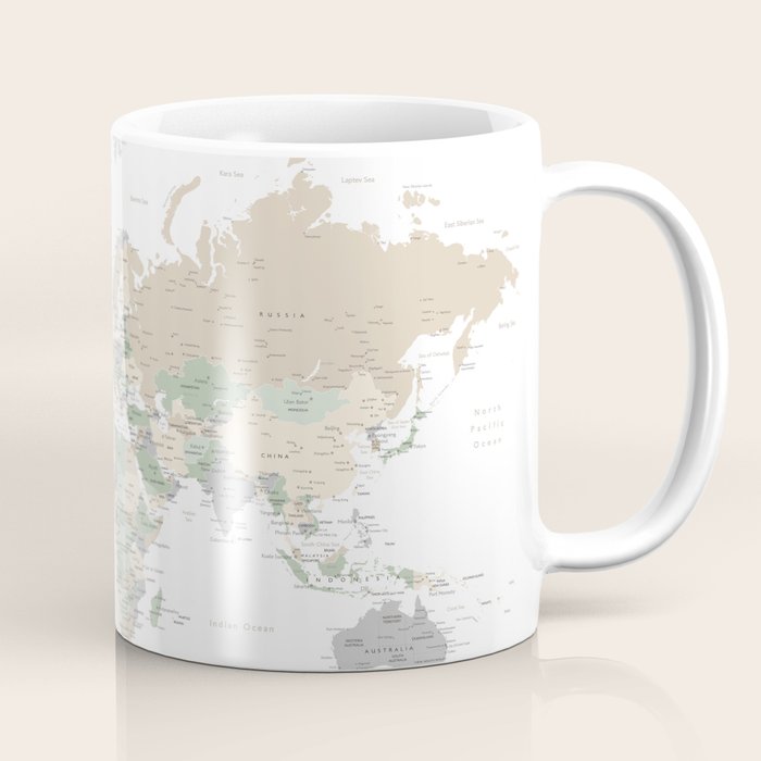 World map with cities, "Anouk" Coffee Mug Gallery Image 1