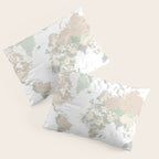 World map with cities, "Anouk" Pillow Sham Gallery Image 3