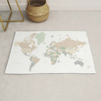 World map with cities, "Anouk" Rug Gallery Image 1