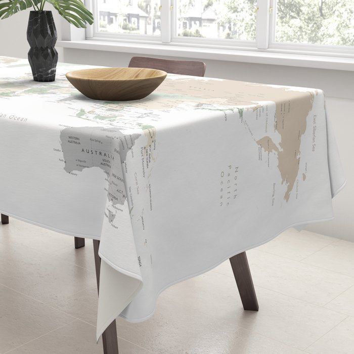 World map with cities, "Anouk" Tablecloth Gallery Image 3