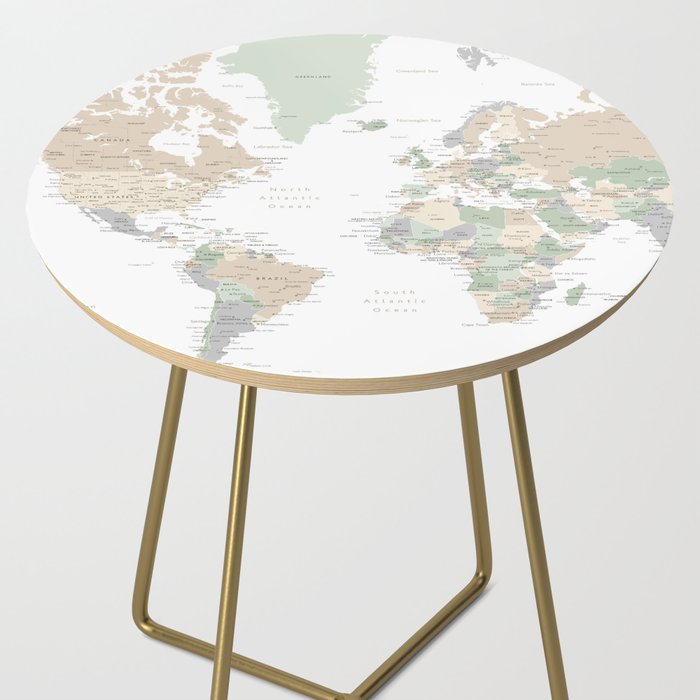 World map with cities, "Anouk" Side Table Gallery Image 2