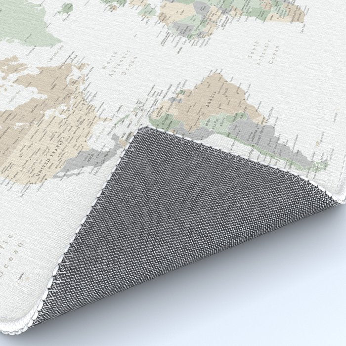 World map with cities, "Anouk" Rug Gallery Image 4