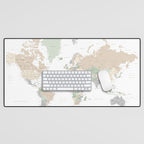 World map with cities, "Anouk" Desk Mat Gallery Image 1