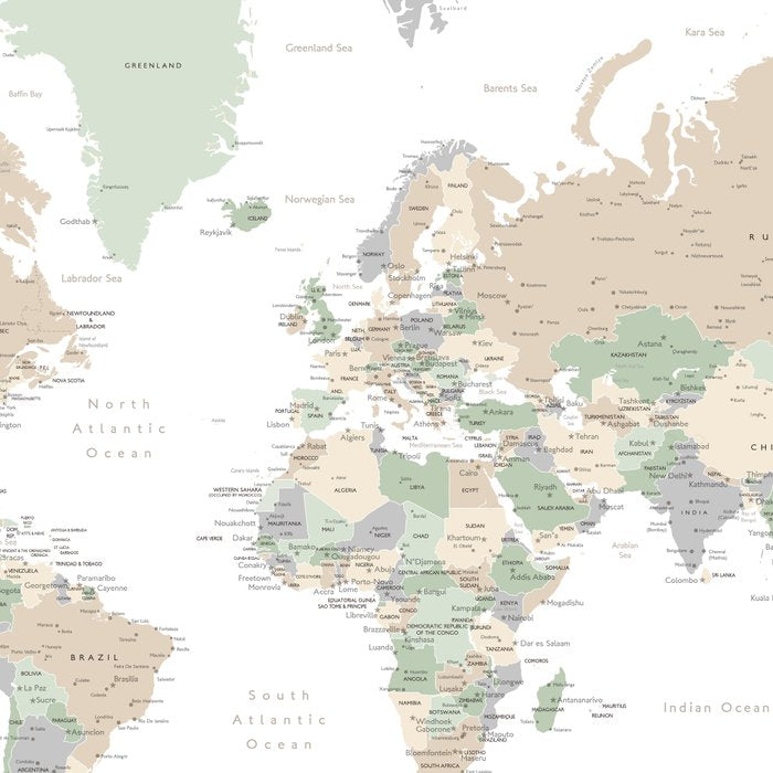 World map with cities, "Anouk" Coffee Mug Gallery Image 2