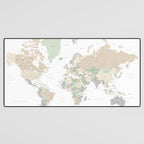 World map with cities, "Anouk" Desk Mat Gallery Image 3