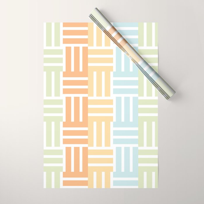 Grid on Pastels Wrapping Paper Gallery Image 1