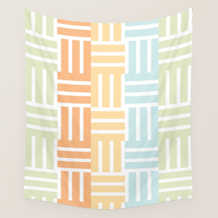 Grid on Pastels Wall Tapestry Gallery Image 4