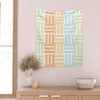 Grid on Pastels Wall Tapestry Gallery Image 2