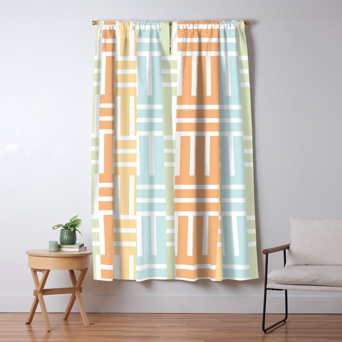 Grid on Pastels Window Curtain Gallery Image 1