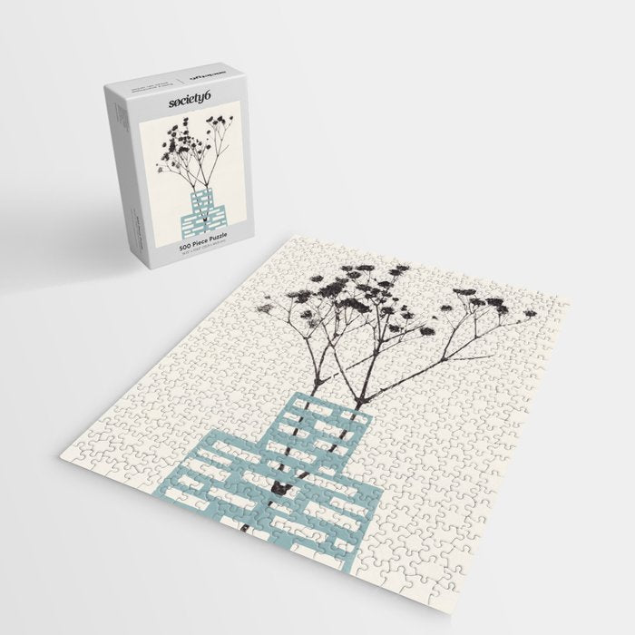 Gypsophila in a Blue Vase Jigsaw Puzzle Gallery Image 2