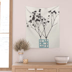 Gypsophila in a Blue Vase Wall Tapestry Gallery Image 2
