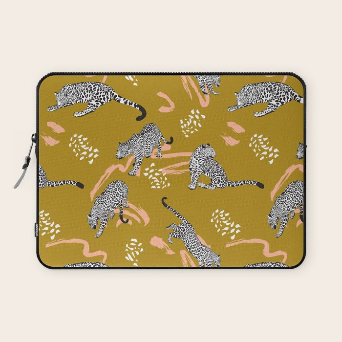 Leopards - Mustard Laptop Sleeve Gallery Image 1